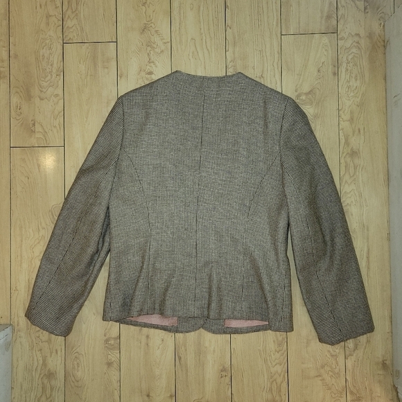 Vintage  Koret coordinating blazer skirt suit set brown beige wool blend 8 - Picture 3 of 10